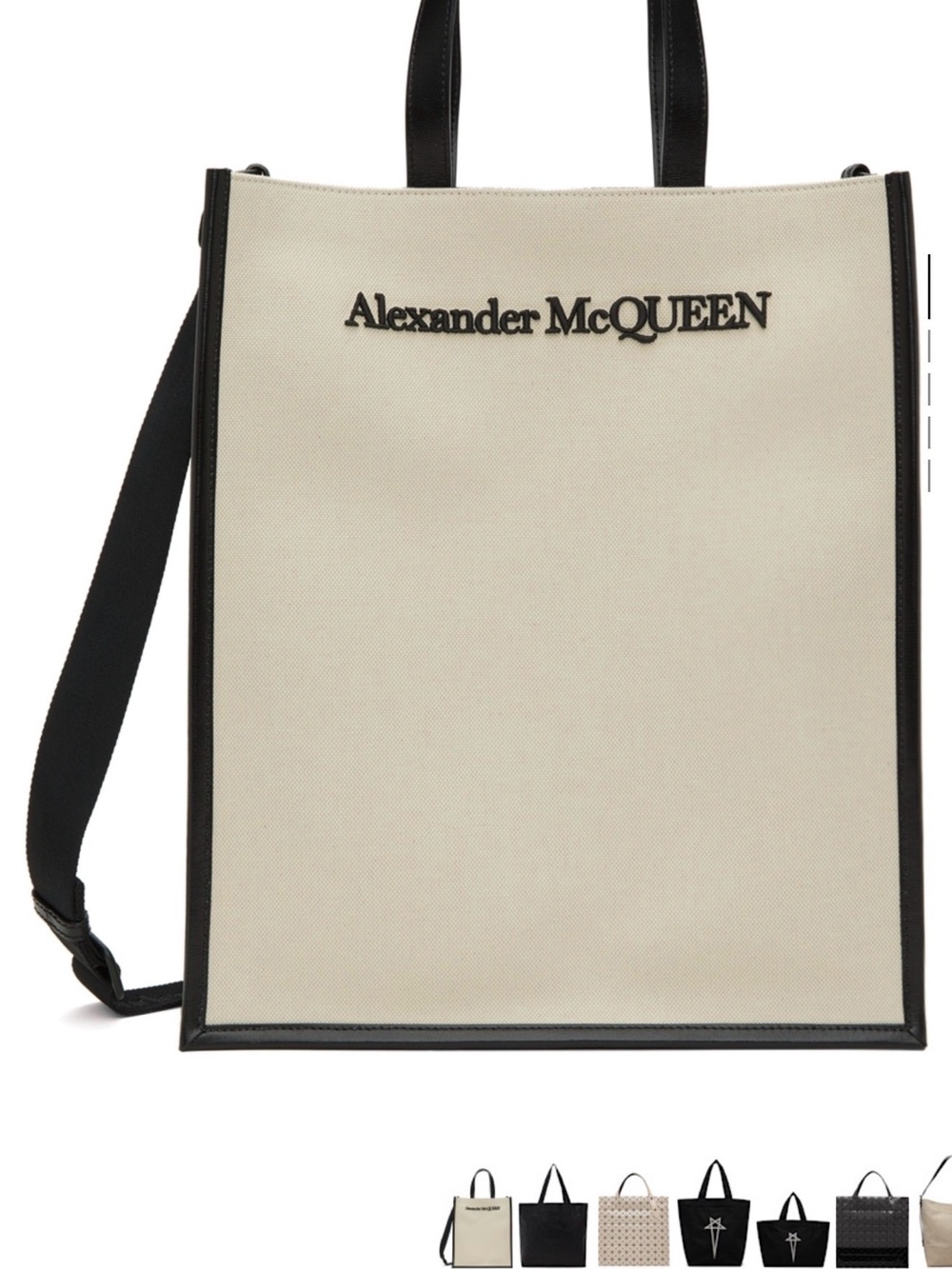 Alexander McQueen Beige Edge Tote Bag l